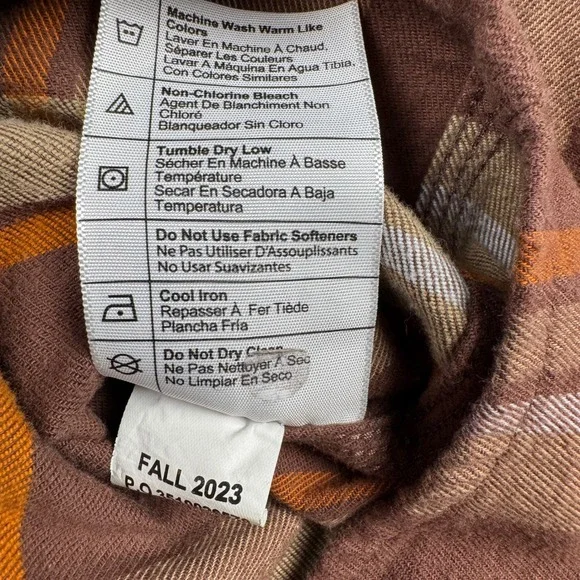 Carhartt Rugged Flex Plaid Flannel Shirt Mens 2XL Brown Orange TW5945-M Relaxed - Picture 5 of 9